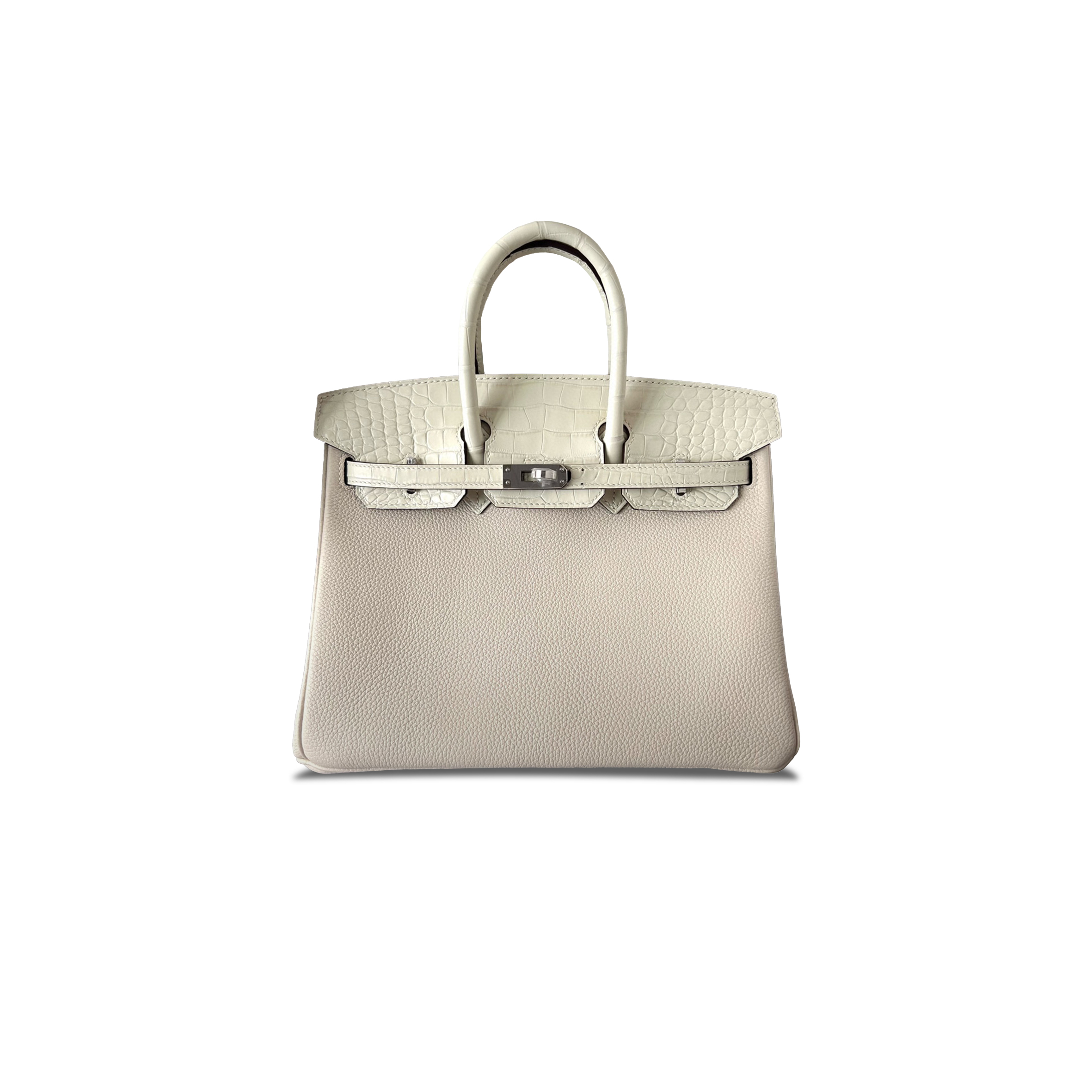 H**mes master birkin touch 25 matte crocodile leather silver buckle 10088357 (25*20*13cm)